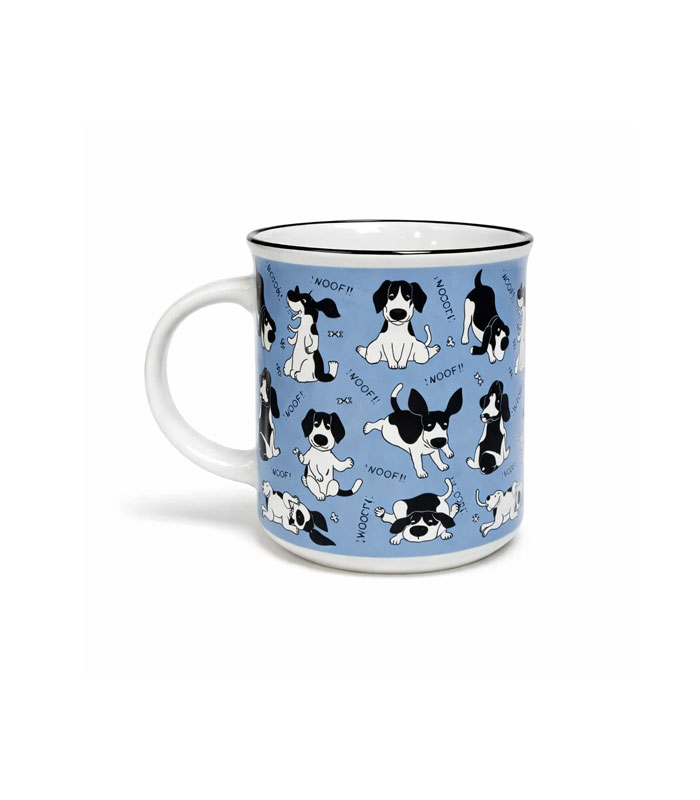 ماگ سرامیکی آبی با طرح سگ کارتونی