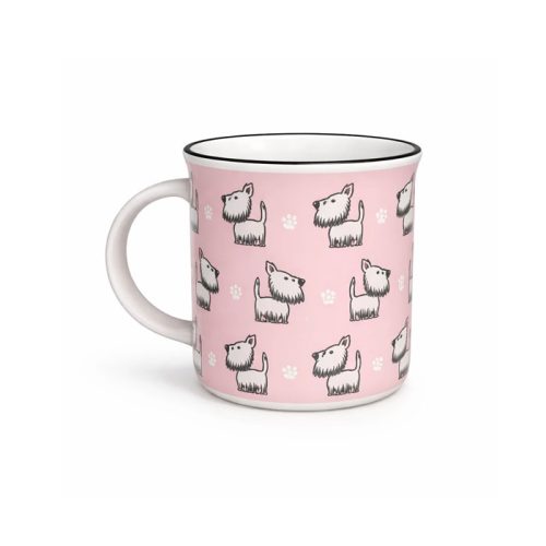 ماگ سرامیکی صورتی با طرح سگ کارتونی