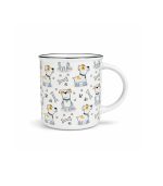 ماگ سرامیکی طرح سگ‌های بازیگوش و فانتزی در رنگ سفید