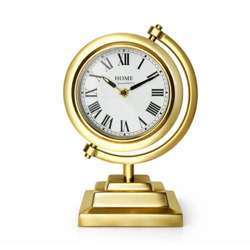 ساعت رومیزی پایه مستطیل طلایی طرح کلاسیک ساخت هند