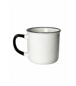 ماگ سرامیکی سفید با طرح سگ کارتونی و نوشته Luca & Michael با لبه و دسته مشکی