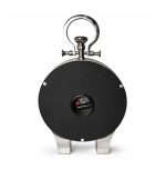 ساعت رومیزی استیل دست‌ساز با صفحه سفید و اعداد رومی، موتور بی‌صدا و طراحی لوکس ساخت هند