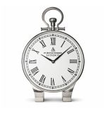 ساعت رومیزی استیل دست‌ساز با صفحه سفید و اعداد رومی، موتور بی‌صدا و طراحی لوکس ساخت هند