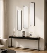 آینه قدی فریم فلزی مشکی مات 130×35