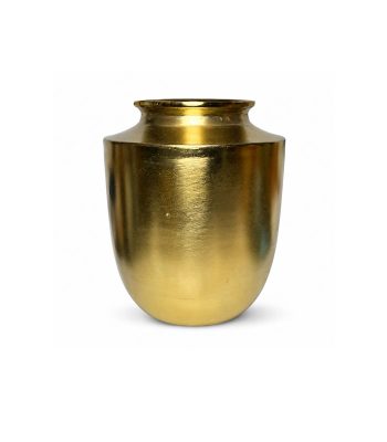 گلدان ریخته‌گری دستی طلایی ارتفاع 30 سانتی‌متر