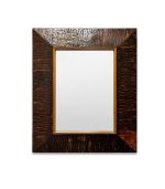 آینه دیواری چوب طبیعی دست‌ساز 70×90 سانت قاب داخلی 40×60