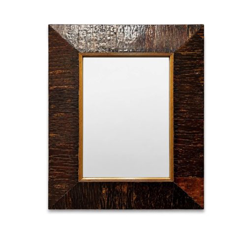 آینه دیواری چوب طبیعی دست‌ساز 70×90 سانت قاب داخلی 40×60