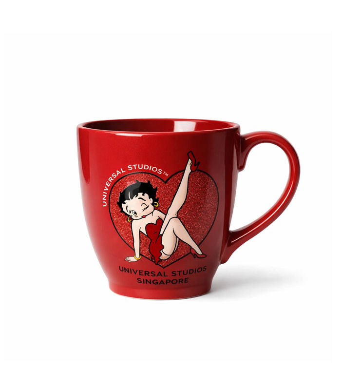 betty-boop-porcelain-mug-03 ماگ سرامیکی اورجینال Betty Boop قرمز با طرح برجسته و ستاره اکلیلی سهبعدی ساخت تایلند